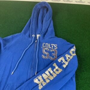 Victoria's Secret Pink Indianapolis Colts NFL Football Zip Hoodie Sweatshirt L